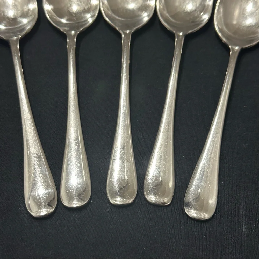 Dansk Escapade Stainless Flatware 5 Oval Soup Spoons Glossy 7 1/4”